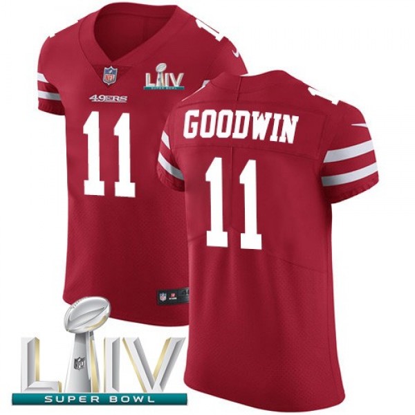 Nike 49ers #11 Marquise Goodwin Red Super Bowl LIV 2020 Team Color Men's Stitched NFL Vapor Untouchable Elite Jersey