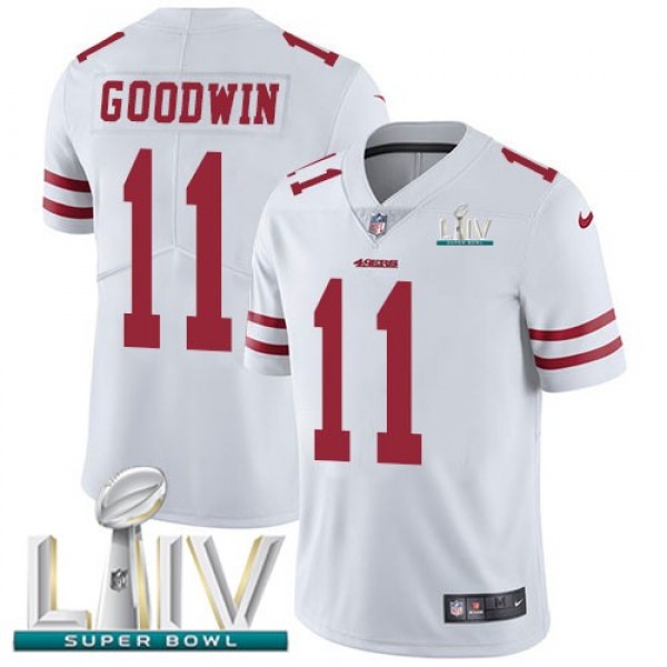 Nike 49ers #11 Marquise Goodwin White Super Bowl LIV 2020 Men's Stitched NFL Vapor Untouchable Limited Jersey