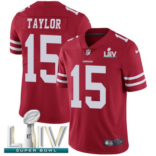 Nike 49ers #15 Trent Taylor Red Super Bowl LIV 2020 Team Color Men's Stitched NFL Vapor Untouchable Limited Jersey