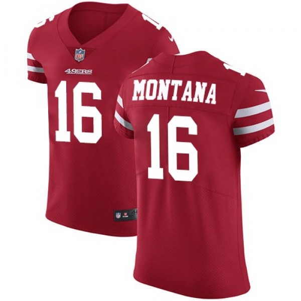 Nike 49ers #16 Joe Montana Red Team Color Men's Stitched NFL Vapor Untouchable Elite Jersey