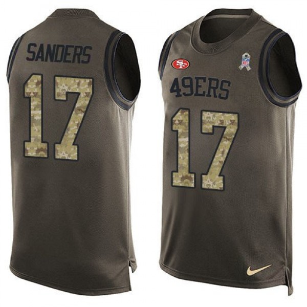 Nike 49ers #17 Emmanuel Sanders Green Men's Stitched NFL Limited Salute To Service Tank Top Jersey