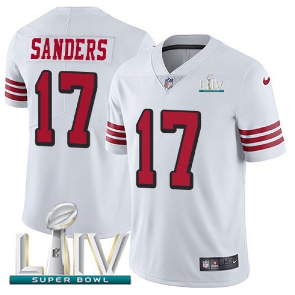 Nike 49ers #17 Emmanuel Sanders White Super Bowl LIV 2020 Rush Men's Stitched NFL Vapor Untouchable Limited Jersey