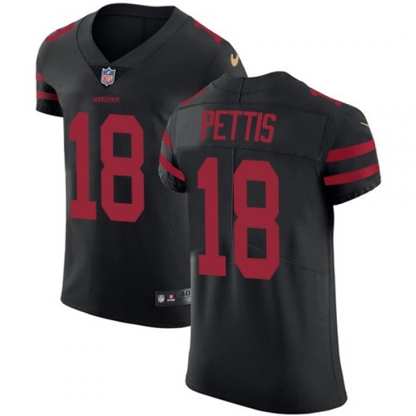 Nike 49ers #18 Dante Pettis Black Alternate Men's Stitched NFL Vapor Untouchable Elite Jersey