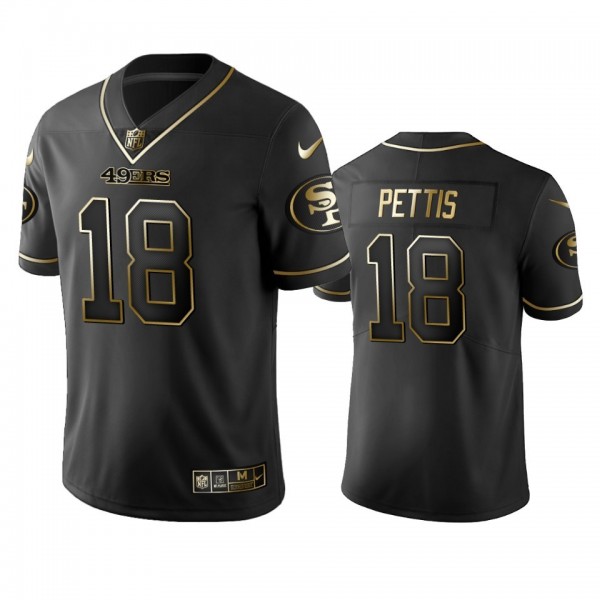 Nike 49ers #18 Dante Pettis Black Golden Limited Edition Stitched NFL Jersey