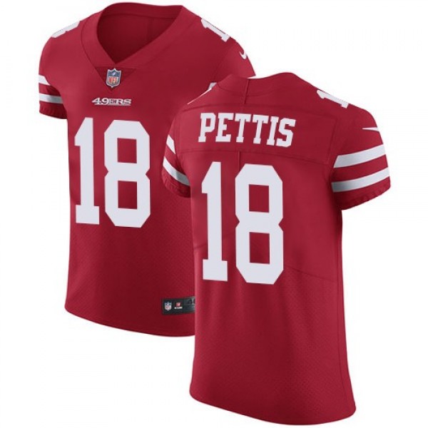 Nike 49ers #18 Dante Pettis Red Team Color Men's Stitched NFL Vapor Untouchable Elite Jersey