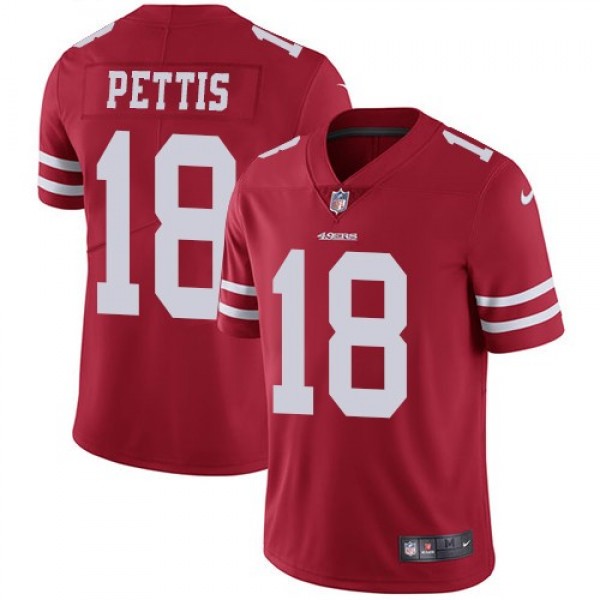 Nike 49ers #18 Dante Pettis Red Team Color Men's Stitched NFL Vapor Untouchable Limited Jersey