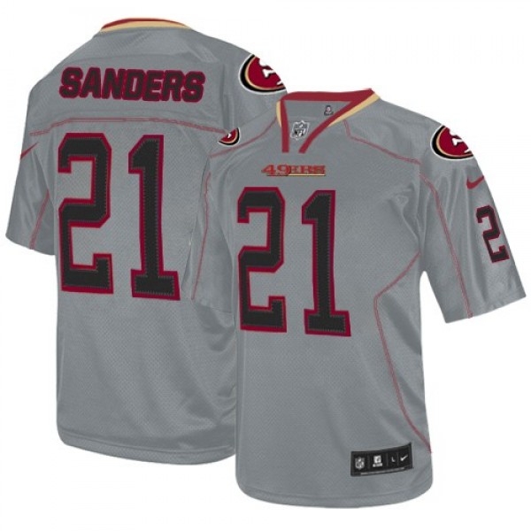 Nike 49ers #21 Deion Sanders Lights Out Grey Men's Stitched NFL Elite Jersey