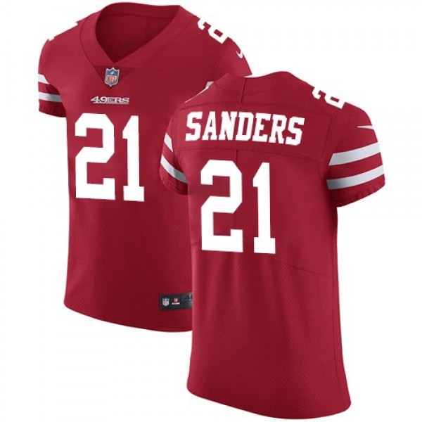 Nike 49ers #21 Deion Sanders Red Team Color Men's Stitched NFL Vapor Untouchable Elite Jersey