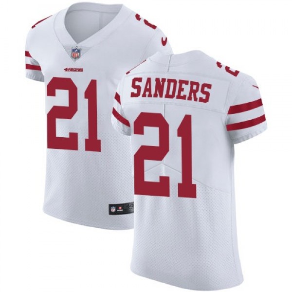 Nike 49ers #21 Deion Sanders White Men's Stitched NFL Vapor Untouchable Elite Jersey