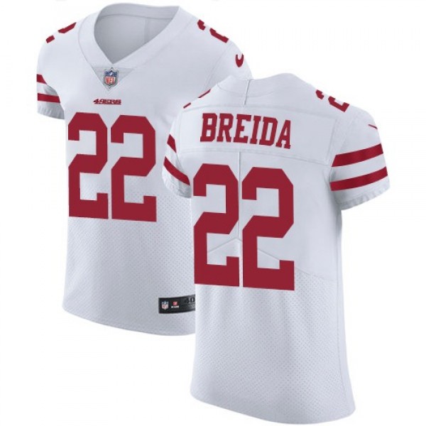 Nike 49ers #22 Matt Breida White Men's Stitched NFL Vapor Untouchable Elite Jersey