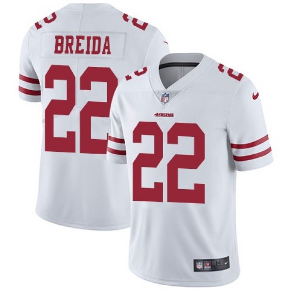 Nike 49ers #22 Matt Breida White Men's Stitched NFL Vapor Untouchable Limited Jersey