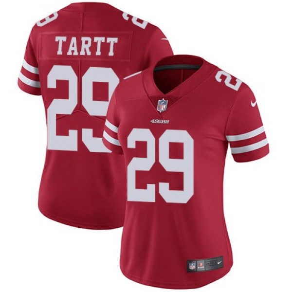 Women's 49ers #29 Jaquiski Tartt Red Team Color Stitched NFL Vapor Untouchable Limited Jersey