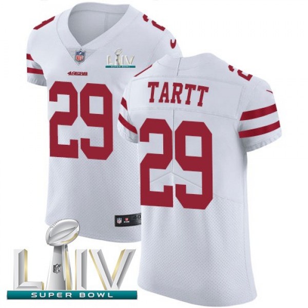 Nike 49ers #29 Jaquiski Tartt White Super Bowl LIV 2020 Men's Stitched NFL Vapor Untouchable Elite Jersey