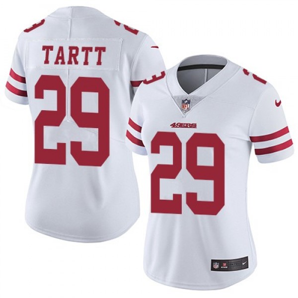 Women's 49ers #29 Jaquiski Tartt White Stitched NFL Vapor Untouchable Limited Jersey