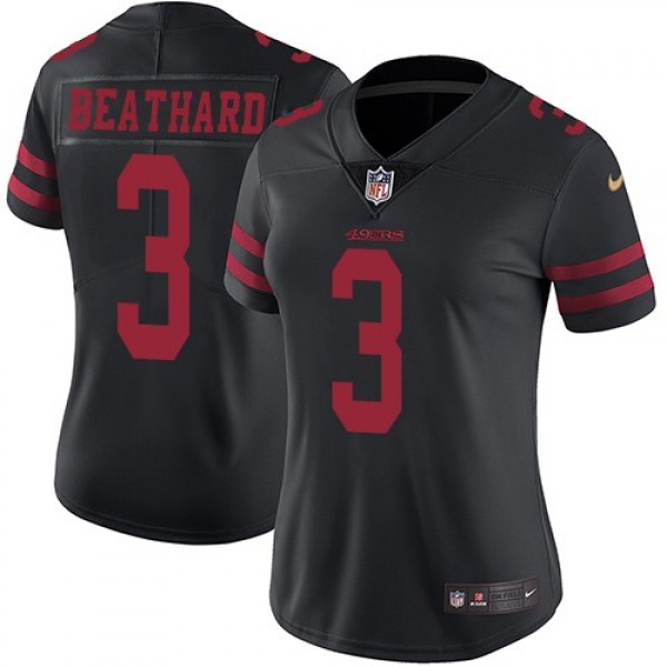 Women's 49ers #3 C.J. Beathard Black Alternate Stitched NFL Vapor Untouchable Limited Jersey
