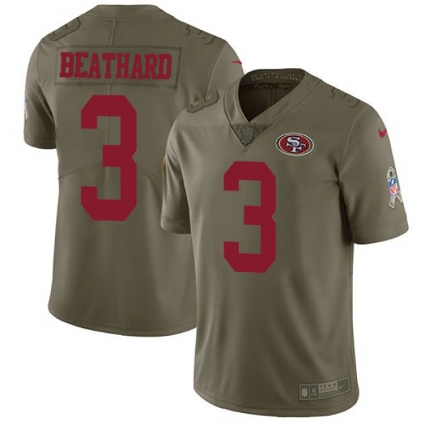 Nike 49ers #3 C.J. Beathard Olive Men's Stitched NFL Limited 2017 Salute to Service Jersey
