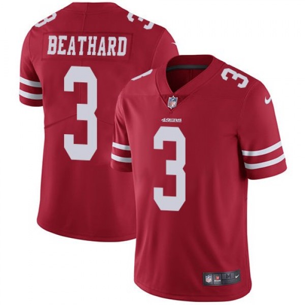 Nike 49ers #3 C.J. Beathard Red Team Color Men's Stitched NFL Vapor Untouchable Limited Jersey