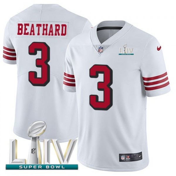 Nike 49ers #3 C.J. Beathard White Super Bowl LIV 2020 Rush Men's Stitched NFL Vapor Untouchable Limited Jersey
