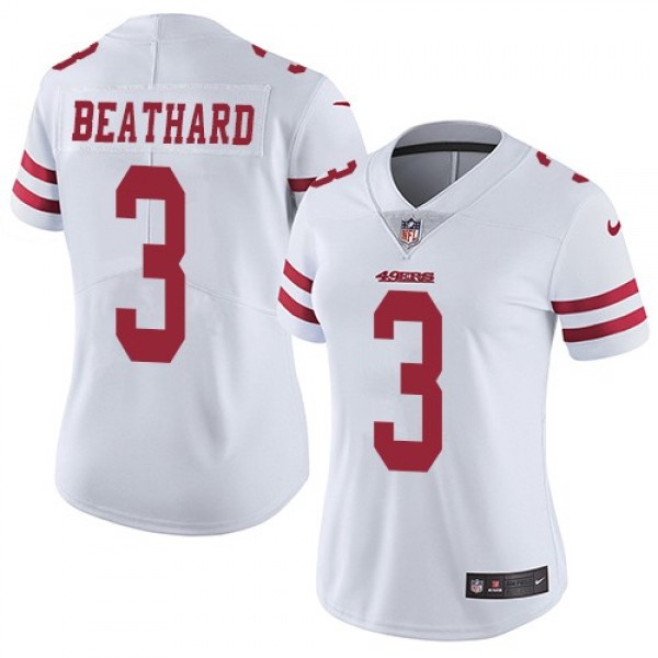 Women's 49ers #3 C.J. Beathard White Stitched NFL Vapor Untouchable Limited Jersey