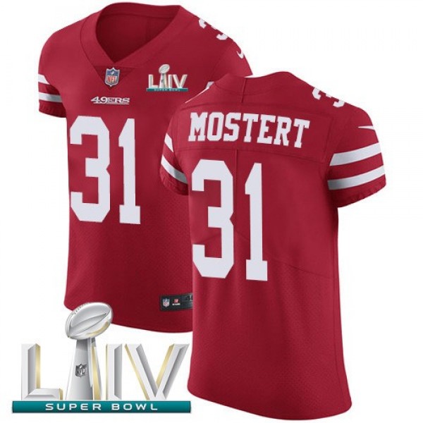 Nike 49ers #31 Raheem Mostert Red Super Bowl LIV 2020 Team Color Men's Stitched NFL Vapor Untouchable Elite Jersey