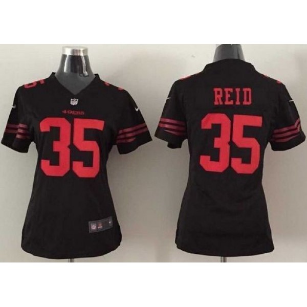Women's 49ers #35 Eric Reid Black Alternate Stitched NFL Elite Jersey