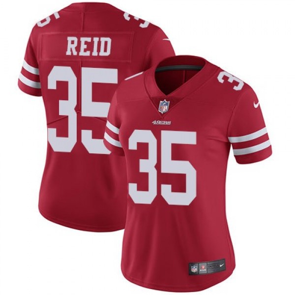 Women's 49ers #35 Eric Reid Red Team Color Stitched NFL Vapor Untouchable Limited Jersey