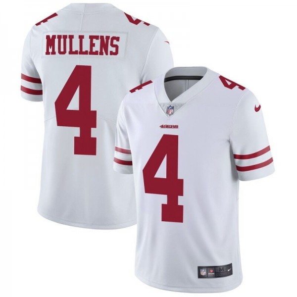 Nike 49ers #4 Nick Mullens White Men's Stitched NFL Vapor Untouchable Limited Jersey