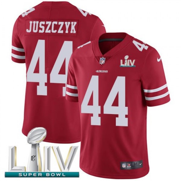 Nike 49ers #44 Kyle Juszczyk Red Super Bowl LIV 2020 Team Color Men's Stitched NFL Vapor Untouchable Limited Jersey