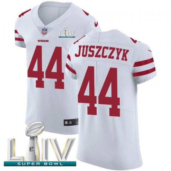 Nike 49ers #44 Kyle Juszczyk White Super Bowl LIV 2020 Men's Stitched NFL Vapor Untouchable Elite Jersey