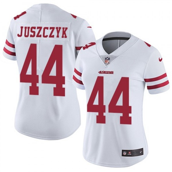 Women's 49ers #44 Kyle Juszczyk White Stitched NFL Vapor Untouchable Limited Jersey