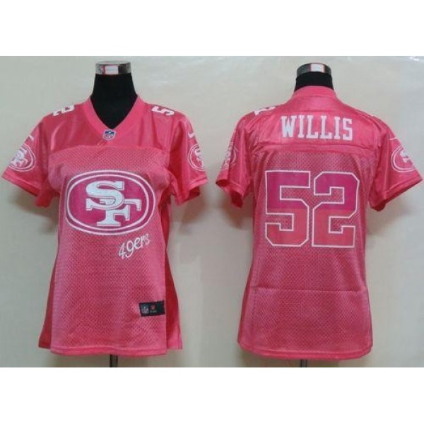 Women's 49ers #52 Patrick Willis Pink Fem Fan NFL Game Jersey