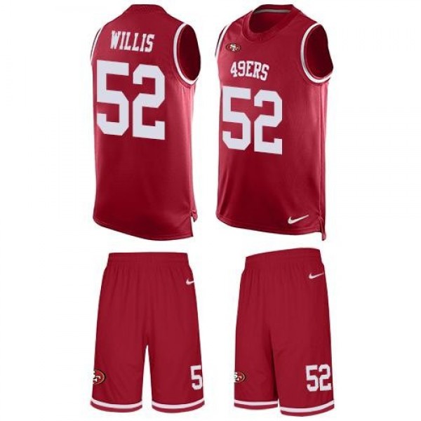 Nike 49ers #52 Patrick Willis Red Team Color Men's Stitched NFL Limited Tank Top Suit Jersey