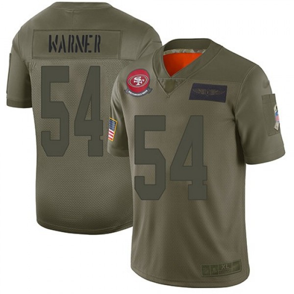 Nike 49ers #54 Fred Warner Camo Men's Stitched NFL Limited 2019 Salute To Service Jersey