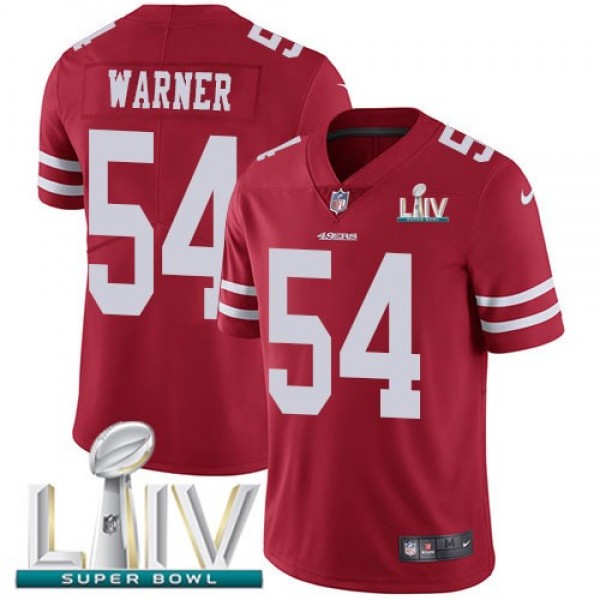 Nike 49ers #54 Fred Warner Red Super Bowl LIV 2020 Team Color Men's Stitched NFL Vapor Untouchable Limited Jersey