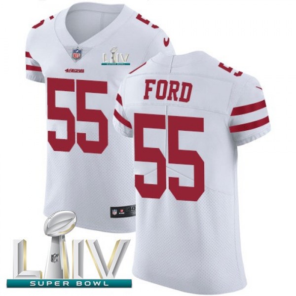 Nike 49ers #55 Dee Ford White Super Bowl LIV 2020 Men's Stitched NFL Vapor Untouchable Elite Jersey