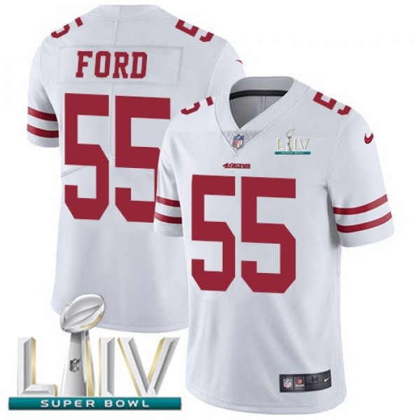 Nike 49ers #55 Dee Ford White Super Bowl LIV 2020 Men's Stitched NFL Vapor Untouchable Limited Jersey