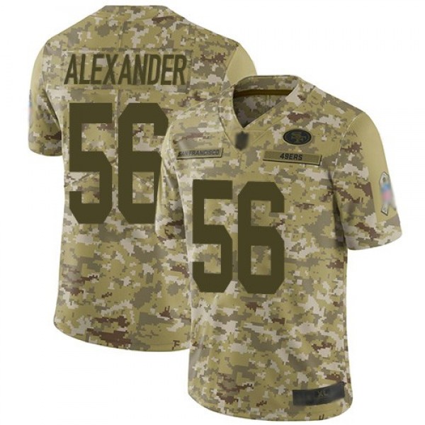 Nike 49ers #56 Kwon Alexander Camo Men's Stitched NFL Limited 2018 Salute To Service Jersey