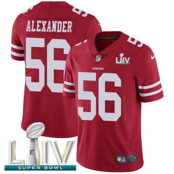 Nike 49ers #56 Kwon Alexander Red Super Bowl LIV 2020 Team Color Men's Stitched NFL Vapor Untouchable Limited Jersey