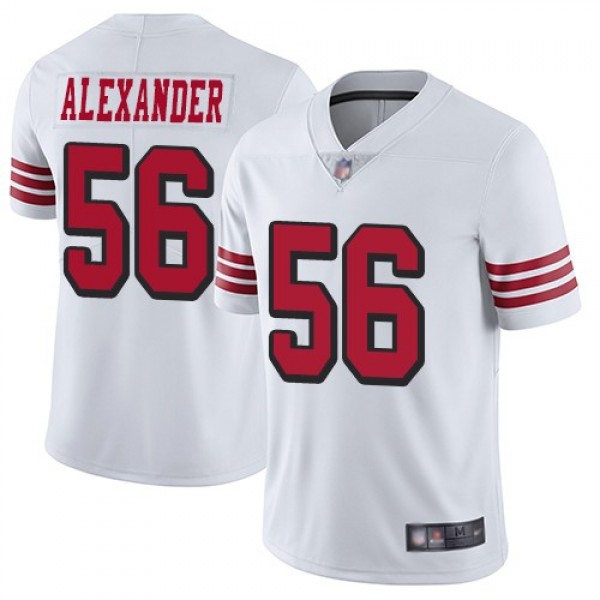 Nike 49ers #56 Kwon Alexander White Rush Men's Stitched NFL Vapor Untouchable Limited Jersey