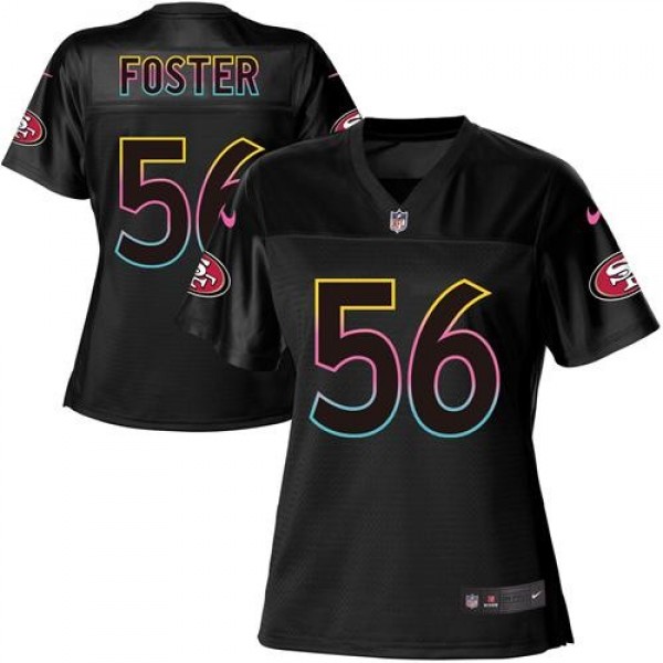 Women's 49ers #56 Reuben Foster Black NFL Game Jersey
