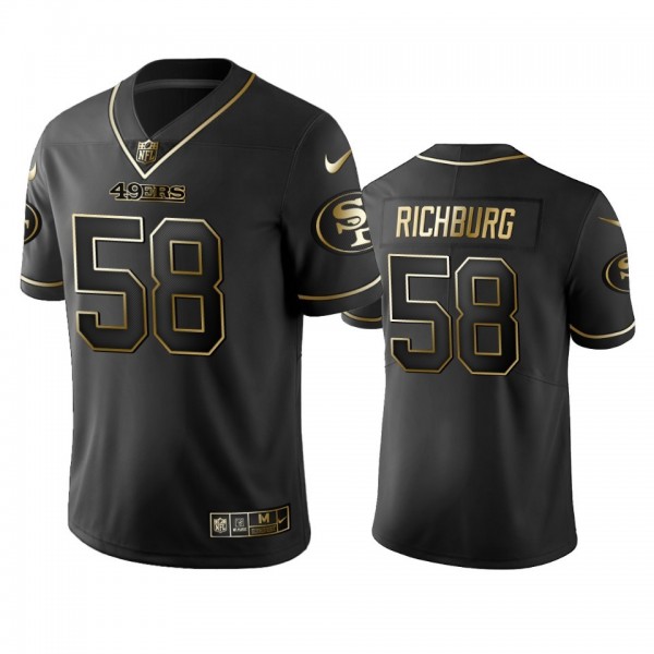Nike 49ers #58 Weston Richburg Black Golden Limited Edition Stitched NFL Jersey
