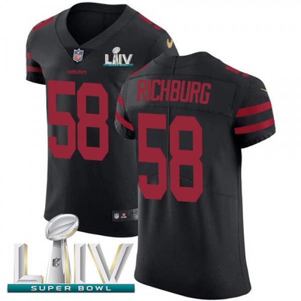 Nike 49ers #58 Weston Richburg Black Super Bowl LIV 2020 Alternate Men's Stitched NFL Vapor Untouchable Elite Jersey