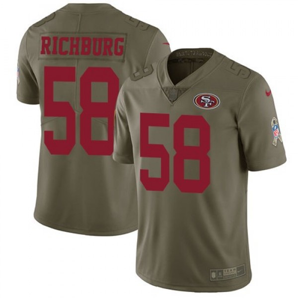 Nike 49ers #58 Weston Richburg Olive Men's Stitched NFL Limited 2017 Salute To Service Jersey