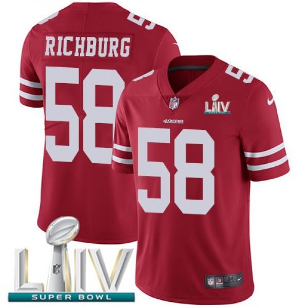 Nike 49ers #58 Weston Richburg Red Super Bowl LIV 2020 Team Color Men's Stitched NFL Vapor Untouchable Limited Jersey