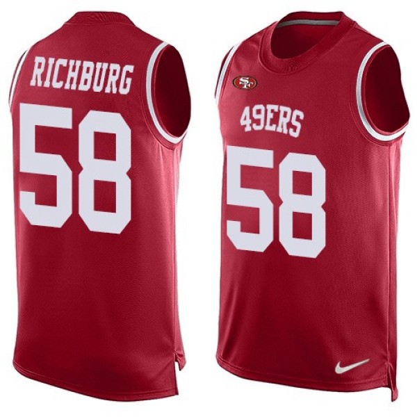 Nike 49ers #58 Weston Richburg Red Team Color Men's Stitched NFL Limited Tank Top Jersey