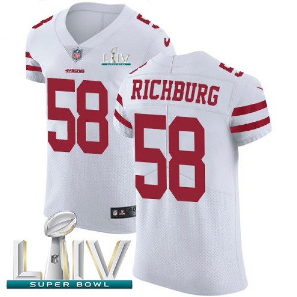 Nike 49ers #58 Weston Richburg White Super Bowl LIV 2020 Men's Stitched NFL Vapor Untouchable Elite Jersey