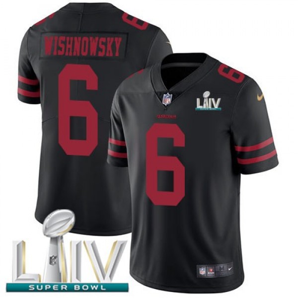 Nike 49ers #6 Mitch Wishnowsky Black Super Bowl LIV 2020 Alternate Men's Stitched NFL Vapor Untouchable Limited Jersey