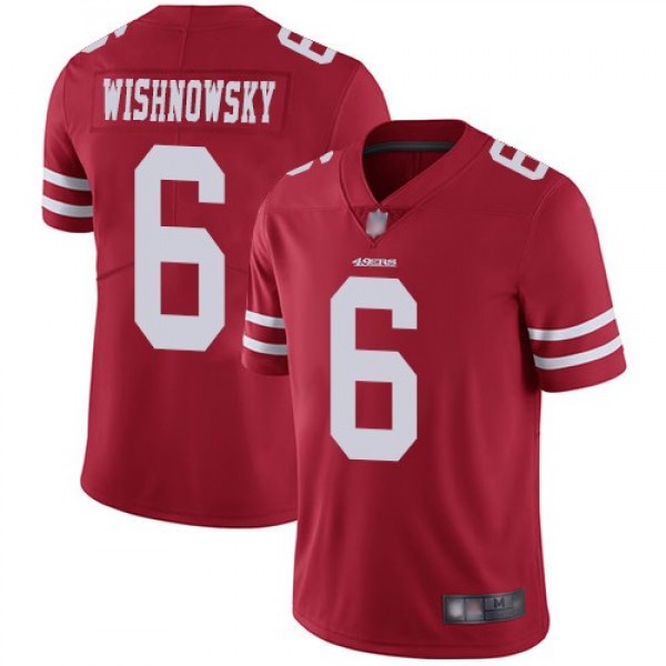 Nike 49ers #6 Mitch Wishnowsky Red Team Color Men's Stitched NFL Vapor Untouchable Limited Jersey