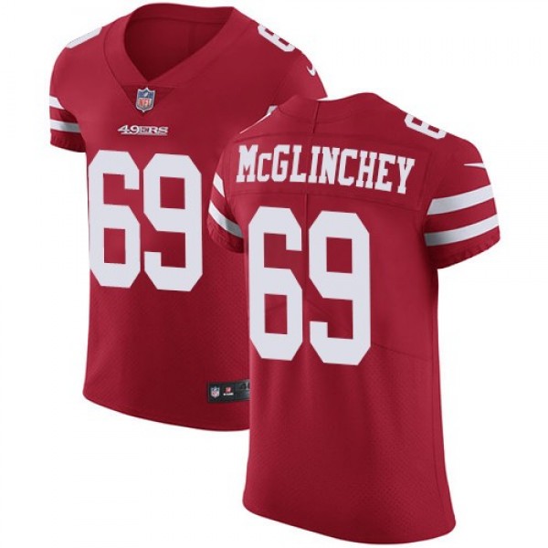 Nike 49ers #69 Mike McGlinchey Red Team Color Men's Stitched NFL Vapor Untouchable Elite Jersey