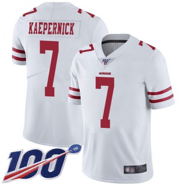 Nike 49ers #7 Colin Kaepernick White Men's Stitched NFL 100th Season Vapor Limited Jersey